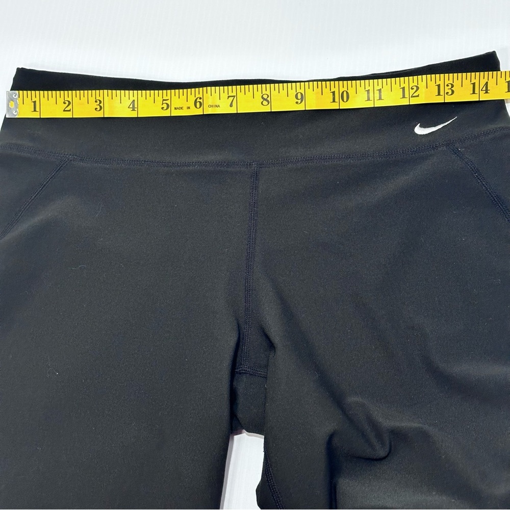 Nike Fit Dry Cycling Shorts Women’s Size Small Mid Rise Black Waist Pocket - Picture 6 of 10